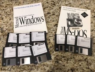 Vintage Microsoft Ms - Dos 6.  22 & Windows 3.  11 - Full Version W/diskettes