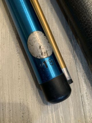 Vintage Aluminum Pool Stick 2 Pc With Case,  Blue Metallic Cue Stick,  Black VTG 2