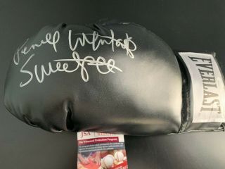 Pernell Whitaker Signed Everlast Black Boxing Glove W/sweet Pea - Jsa