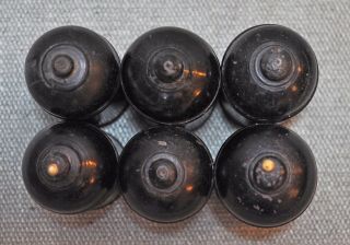 Old Vintage Set of 6 Hand Carved Black Lacquer Painted Wooden Box 3