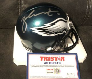 Zach Ertz Signed Philadelphia Eagles Riddell Mini Helmet Tristar