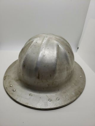 Vintage B.  F.  Mcdonald Co.  Full Brim Aluminum Roughneck Hard Hat W/ Liner