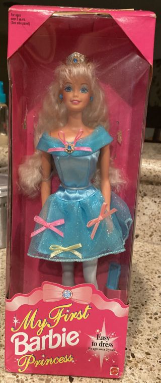 “my First Barbie Princess” Barbie Doll 1994 Mattel 13064 Easy To Dress