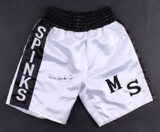 Michael Spinks Signed Pro Style Boxing Shorts Trunks W/ Jsa Witness Protection