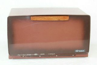 Vintage Lincoln Beautyware Brown Metal Bread Box W/ Removable Pie Shelf Retro