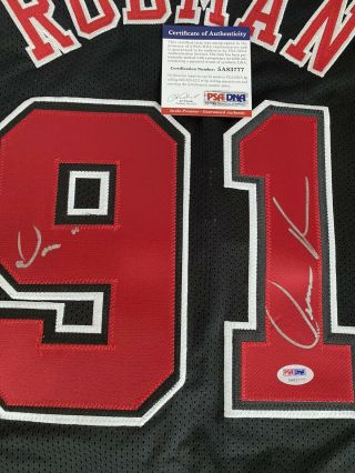 Autographed/signed Dennis Rodman Chicago Black Basketball Jersey