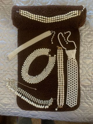 Vintage Pearl Jewelry Pearl Tie 5 Chokers Believe Faux 50 
