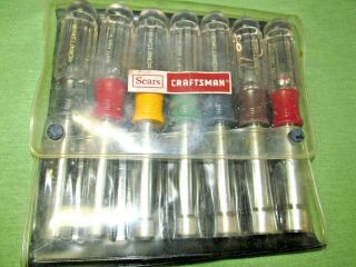 Vintage Craftsman U.  S.  A.  7pc Sae Nut Driver Set In Pouch - 