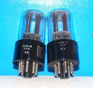 6SN7GTB RCA radio amplifier vintage 1950s vacuum tubes 2 valves 6SN7GT 2