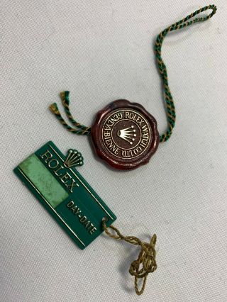 Vintage Rolex Green Red Tag 2 Set Watch Hang Tag 0508006