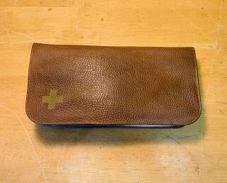 Vintage German First Aid Kit In Leather Case