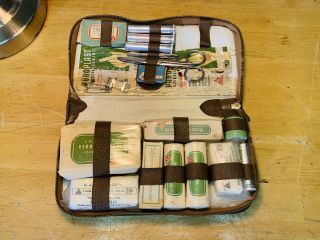Vintage German First Aid Kit In Leather Case 2