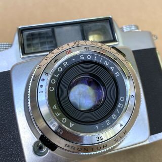 AGFA Silette SLE Vintage Film Camera W/ Solinar 50mm 1:2.  8 & Leather Case, 3