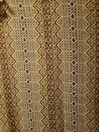 VTG Amana Woolen Mills Blanket 100 Wool Fringe Tan White Nordic Made in USA 3