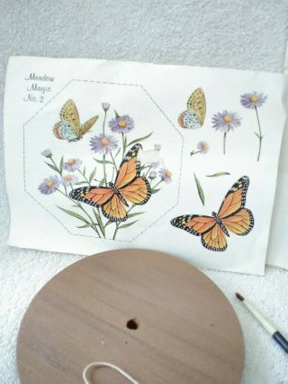 Vintage Art Craft Wood Plaque Butterfly Diy Handicraft Kit Kids Craft