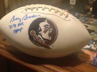 Bobby Bowden Signed Fsu Florida State Football 93 And 99 Champs Seminole Legend