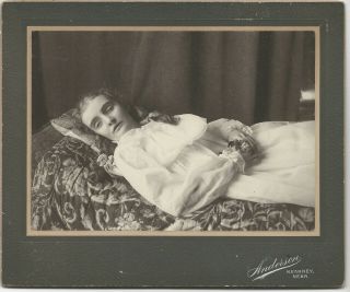 Vintage Mounted Photo Post Mortem Young Woman Girl Kearney Nebraska Circa 1895