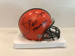 Brian Sipe Signed Cleveland Browns Mini Helmet Holo Nfl Mvp 1980 Insc