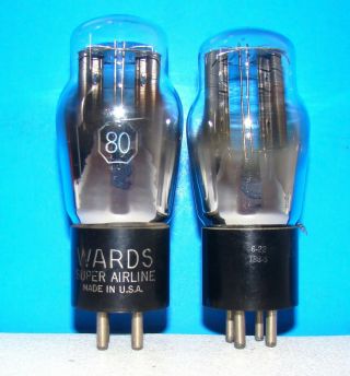 No Type 80 Ken - Rad Vintage Amplifier Radio Vacuum 2 Tubes Valves St Shape 280 80