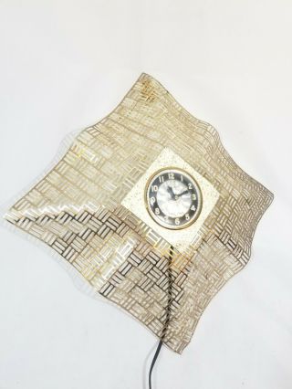 Mid Century Modern Bilt Rite Mfg Co Metal Wall Clock Vintage Mcm Gold Splatter