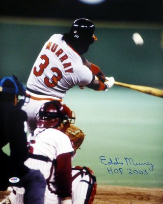 Eddie Murray Autographed Signed 16x20 Photo Orioles " Hof 2003 " Psa/dna 14409