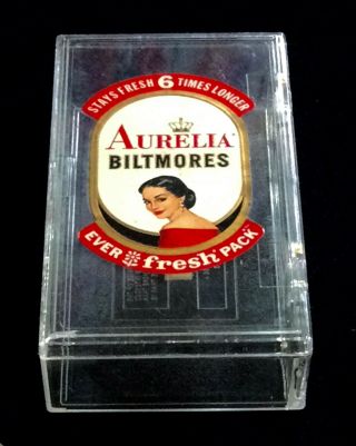 Vintage Clear Cigar Box Aurelia Biltmores Great Graphics Vgc