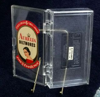 Vintage Clear Cigar Box AURELIA BILTMORES Great Graphics VGC 2