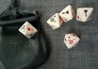 Vintage Marlboro Poker Dice In A Leather Bag