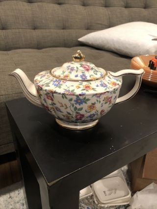 Vintage Sadler England Chintz Rose Floral Tea Pot W/ Lid 10 2895 Nr