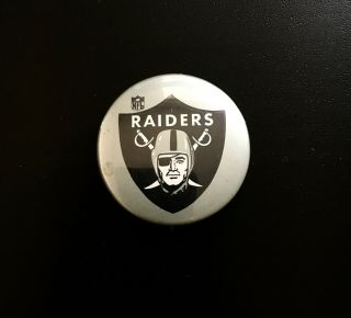 Vintage Oakland Raiders Button Pin Very Rare 1970s Or 1980s