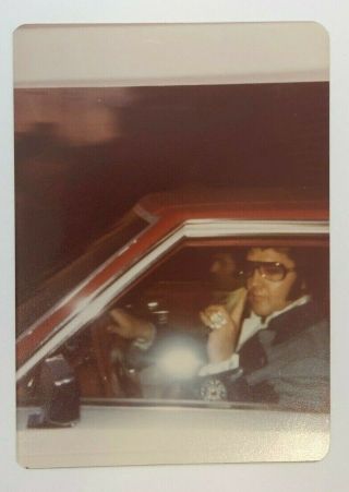 Elvis Presley Rare Vintage Kodak Photo Driving Close Up Big Tcb Ring