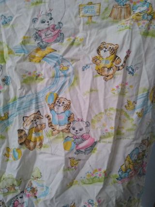 Shirt Tales Hallmark Dundee Fitted Sheet Crib Cute Animals 1980’s