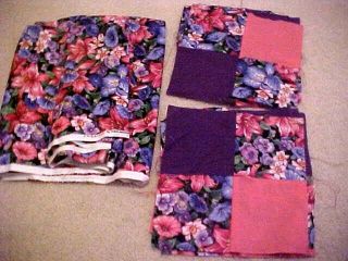 Vintage Hand Pieced Quilt Blocks With Extra Fabric