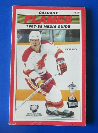 1987 - 88 Calgary Flames Multi - Signed Hockey Media Guide 53 Autographs