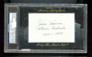 St.  Louis Cardinals Star Jesse Haines Auto Psa Dna " Why The Hall Not? " Series