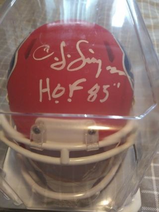 O.  J.  Simpson Signed H.  O.  F Amp Mini Helmet With Hologram Beckett