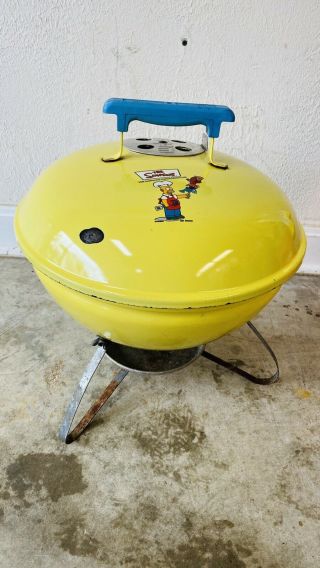 Vintage The Simpsons Weber Bbq Charcoal Grill 10th Anniversary Limited Edition