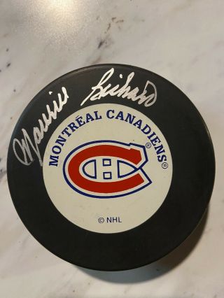 Montreal Canadiens Maurice Richard Signed Autographed Puck Nhl Hockey