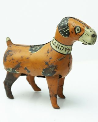 1930s Orphan Annie’s Dog,  Sandy,  Vintage Toy,  Lithographed Tin Wind - Up,  No Key