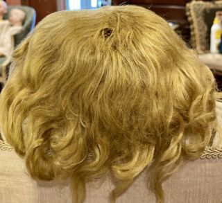 A27 12 - 13 " Blond Mohair Wig For Antique Bisque Doll