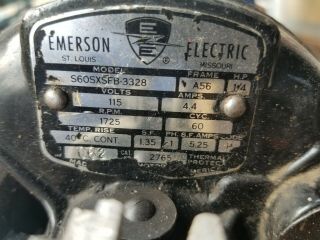 Vintage Emerson Electric Motor 1/4 Hp 1725rpm 60 Cyc