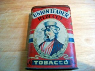 Vintage Union Leader Redi Cut Tobacco Pocket Tin 1917