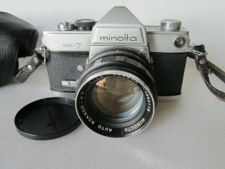 Vintage Minolta Sr - 7 35mm Film Camera W/ Auto Rokkor - Pf 58mm F/1.  4 Lens