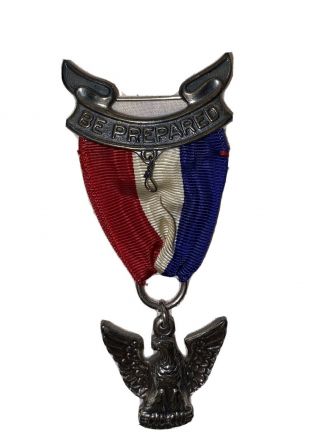 Vtg Bsa.  Sterling Silver Eagle Scout Badge Medal Be Prepared