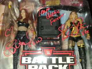 WWE Mattel Trish Stratus Lita signed Battle Pack 64 Action Figure Evolution Set 3