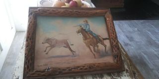 Vintage Western Oil Texas Artist Painting