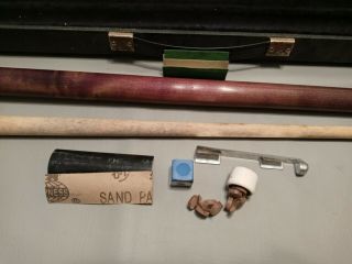 Vintage Schmelke Unwrapped Pool Cue Stick with Hard Maple Shaft & Hard Case 2