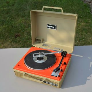 Vtg (1970s) General Electric Ge V638n Turntable Record Player Video