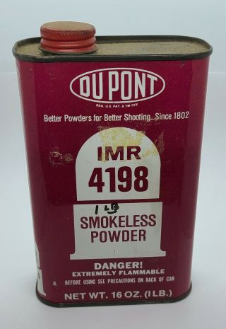 Dupont Imr 4198 Smokeless Powder Collectible Tin