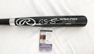 York Yankees Gary Sanchez Signed Rawlings Big Stick Engraved Black Bat Jsa